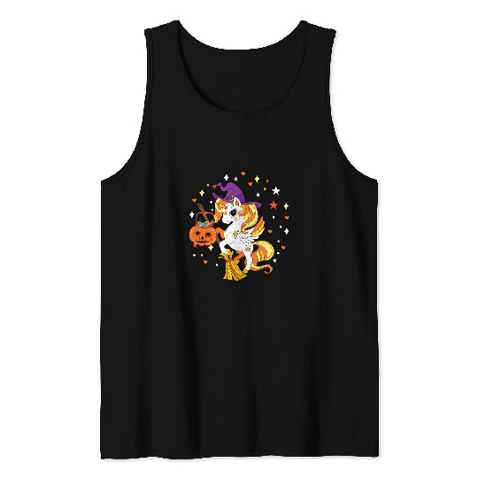 Unicorn Pet candy corn unicorn girls women kids cute halloween costume Tank Tops