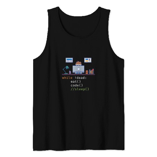Python Pet Computer Science Python Programmer Gift Eat Code Sleep Tank Tops