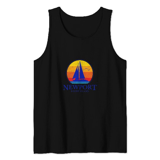 Fishing Fun vintages Newport Rhode Island Sailing sail boat fishing Tank Tops