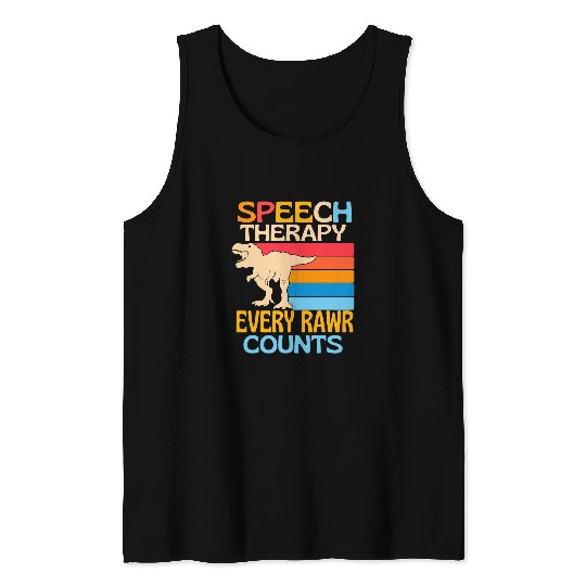 Dinosaur Pet Awesome Speech Therapy Dinosaur Every Rawr Counts Tank Tops