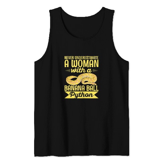 Python Pet Banana Ball Python Design for a Banana ball python lady Tank Tops