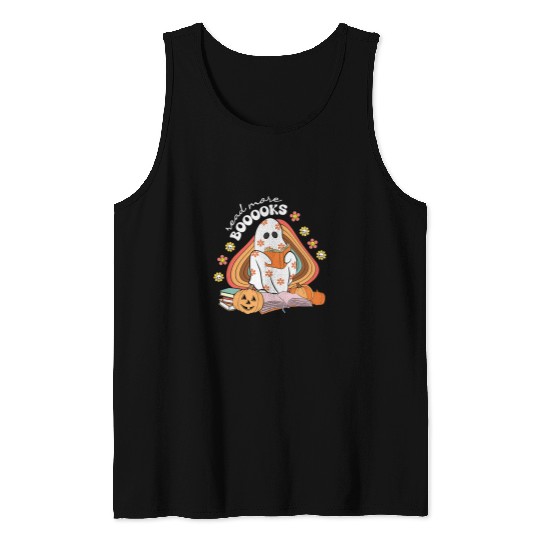 Book Fun Read More Books Booooks Halloween Boooks ghosts Boo Teacher Tank Tops