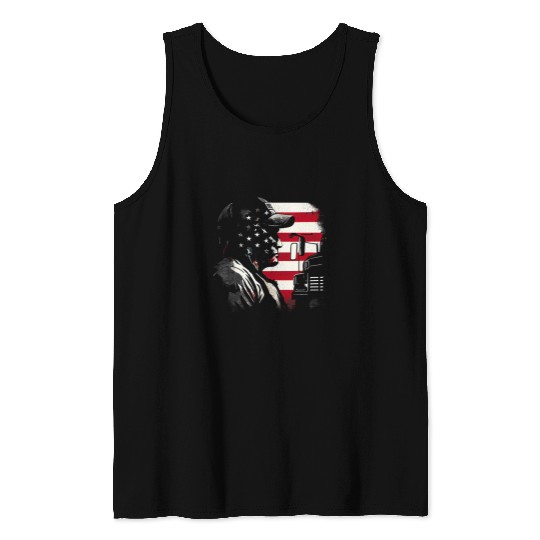 Truck Fun American Big Rigs Diesel Truck Driver 17 Tank Tops