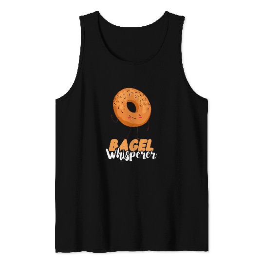 Bagel Whisperer Bagels Baking Baker Dough Bagel Lover Tank Tops