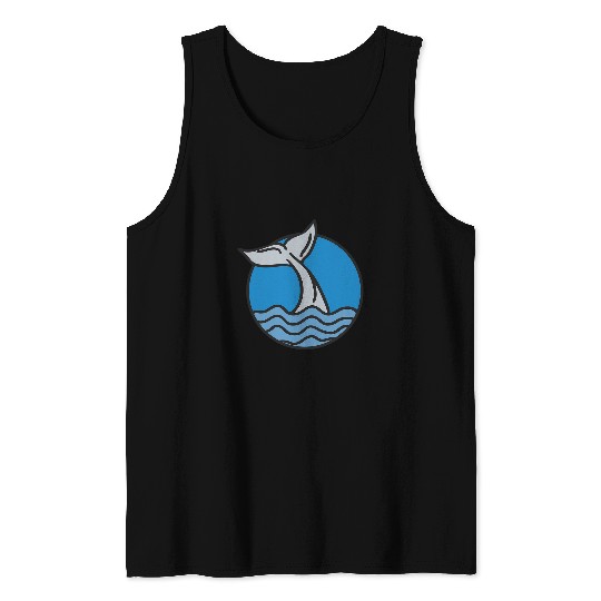 Whale Pet Tail In Waves Orca Underwater Ocean Marine Animal Sea Tank Tops
