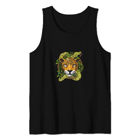 Snake Pet jaguarss Gift Snake Lover jaguarss Snake psychedelics Forest Jungle Animals Tank Tops