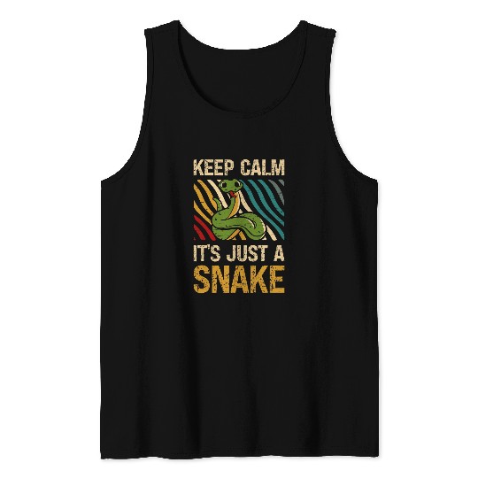 Snake Pet Keep Calm Its Just A Snake Reptile Skin Snakeskin Snake Mom Tank Tops