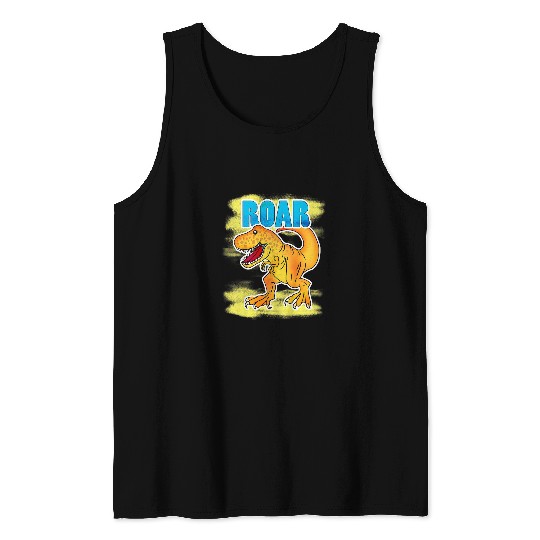 Dinosaur Pet Kids Tyrannosaurus rexs dino fun bright cute Tank Tops
