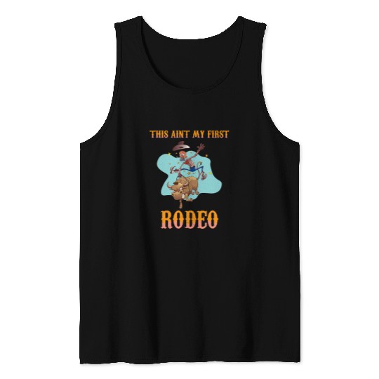 Horse Pet This Aint My First Rodeo Cowgirl Horse Riding Equestrian Tank Tops