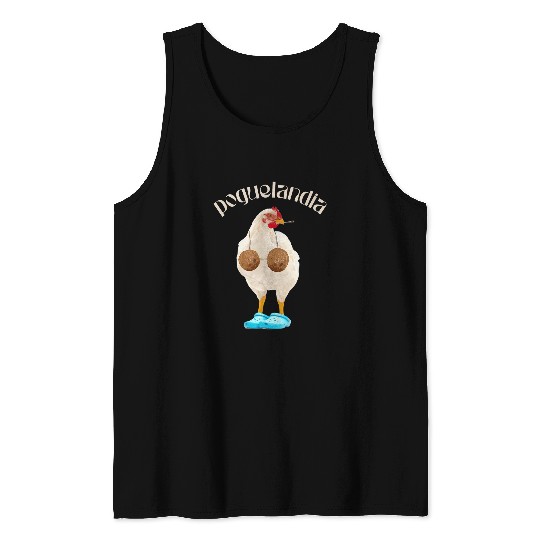Chicken Pet poguelandia chicken in coconut bra Tank Tops