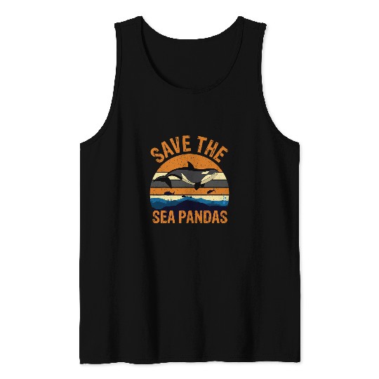 Whale Pet Save The Sea Pandas Rescue Killer Whale Orcas Marine Biology Tank Tops