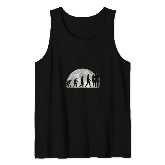 nurses Job Elderly Care Evolution Moon Tank Tops