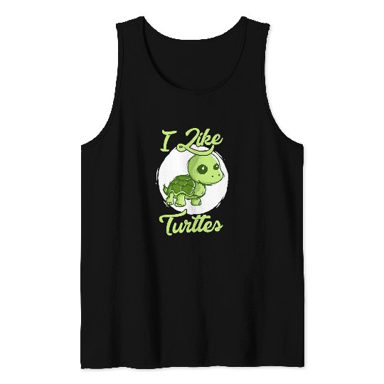 Turtle Pet I like Turtles Tortoise Sea Animal Funny 15 Tank Tops