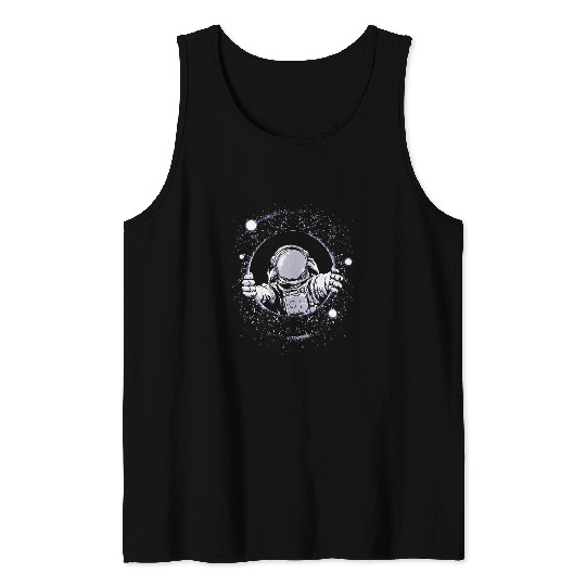 Astronaut Job Black Hole Portal Galaxy New Regular Fit Tank Tops