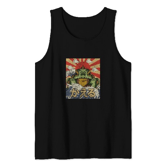 Frog Pet Kaiju Frog Japanese Aesthetic Tank Tops