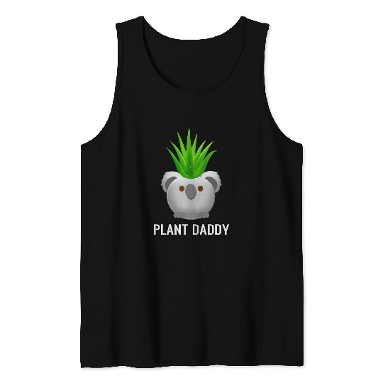 Koala Pet Mens Plant Daddy Koala Animal Planter Pot Graphic Gardening Dad Tank Tops