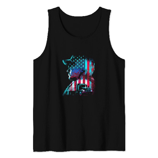 Truck Fun American Big Rigs Diesel Truck Driver 40 Tank Tops
