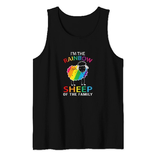 Sheep Pet LGBT Pride Month Gift Farm Animal Rainbow Tank Tops