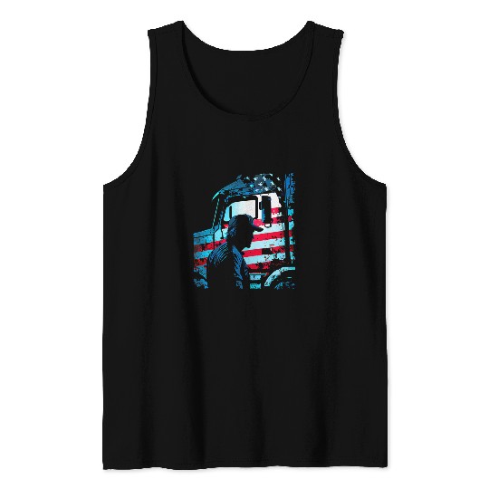 Truck Fun American Big Rigs Diesel Truck Driver 2 Tank Tops