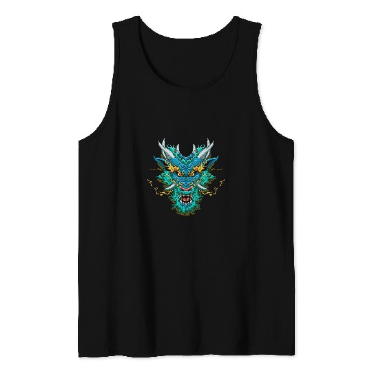 Dragon Pet Chinese Dragon Head Fantasy Dragon Mythical Creature Tank Tops