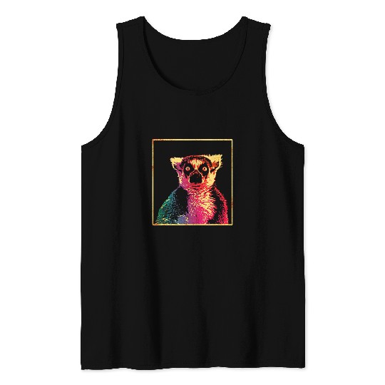 Lemur Pet Primate Ape Monkey Animal Madagascar Colorful11 Tank Tops
