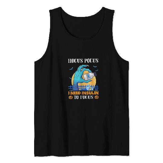 diabetess Ribbon Hocus Pocus I Need insulins To Focus Halloween diabetess Funny 297 Tank Tops