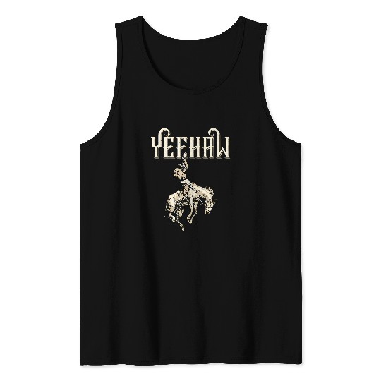 Horse Pet Yeehaw Cowboy Lover Rodeo Western Horse Rider Tank Tops