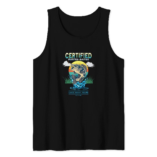 Fishing Fun Certified Master Baiter Funny Fishing Tank Tops