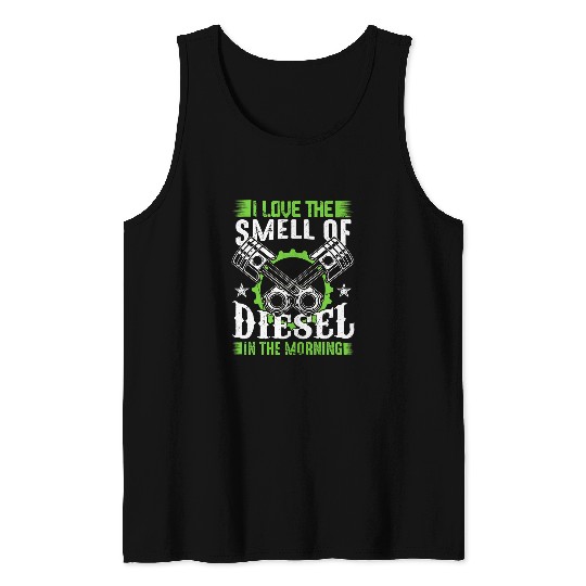Truck Fun Love The Smell Muscle Car Truck Driver Gears Mechanic Tank Tops
