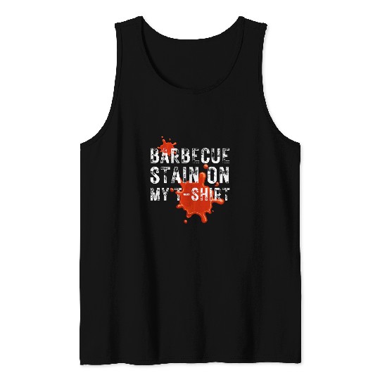 Barbecue Stain On My Tee Chef BBQ Party Costume Funny Retro Tank Tops