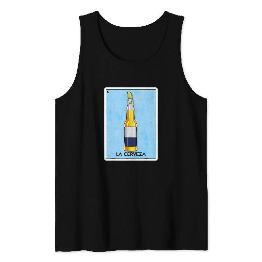 Beer Fun La Cerveza Mexican Beer With Lime Mexican Card Game Tank Tops
