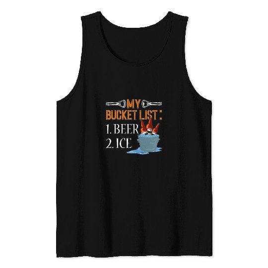 Beer Fun My Bucket List 1 Beer 2 Ice Funny Beer Drinking Tank Tops