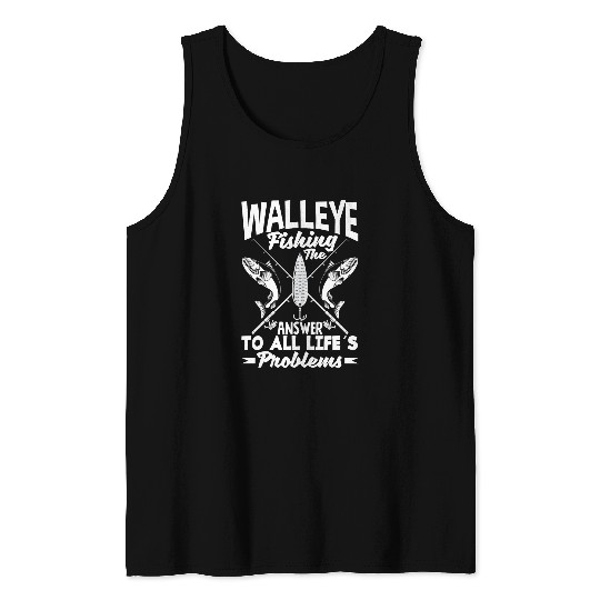 Fishing Fun Walleye Fish Walleye Fishing Funny Fishermen Tank Tops