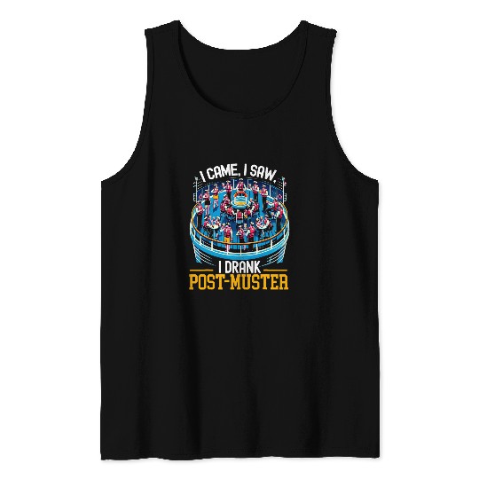 Beer Fun Muster Drill Alcohol Drinker Drinking Beer Cruise Ship 10 Tank Tops