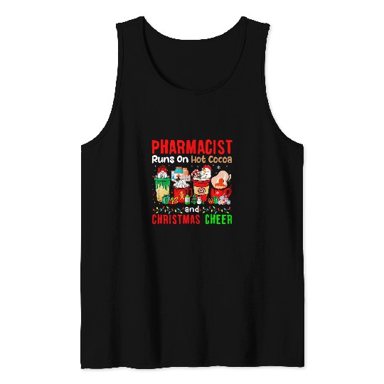 Pharmacist Job Pharmacist Runs On Hot Cocoa And Christmas Cheer Gnome Lover Tank Tops