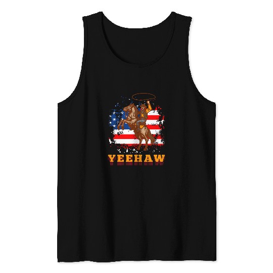 Horse Pet Yeehaw Cowboy Horse Riding Western Texas Southern Cowboy Tank Tops