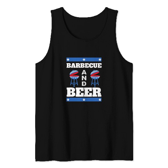 Beer Fun 4th Of July Barbecue And Beer Memorial Day Tank Tops