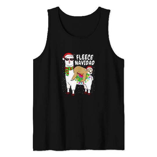 Sloth Pet Fleece Feliz Navidad Sloth Llama Cute Animals Christmas Tank Tops
