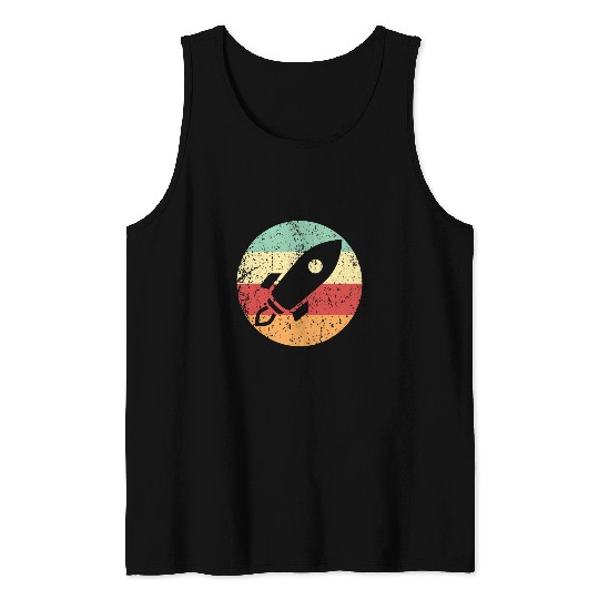 Astronaut vintages Space Ship Cool Retro 1970s Style Circle Tank Tops