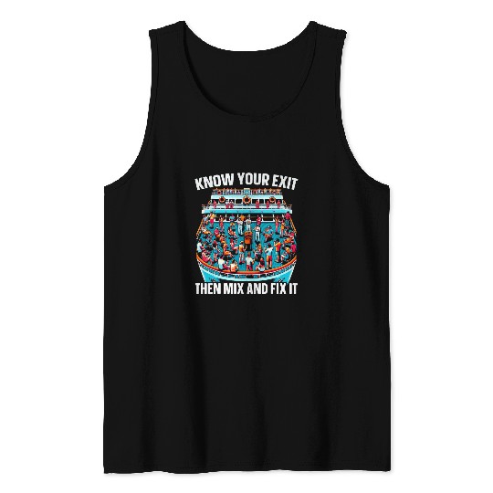 Beer Fun Muster Drill Alcohol Drinker Drinking Beer Cruise Ship Tank Tops