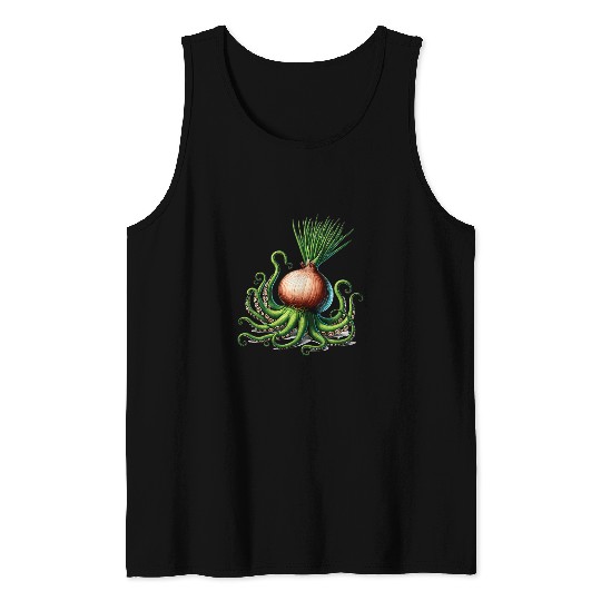 Octopus Pet Onion Octopus Funny Animal Made Of Vegetables Tank Tops