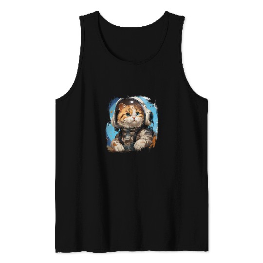 Scotch Fold Cat Astronaut Vbs 2T Tank Tops