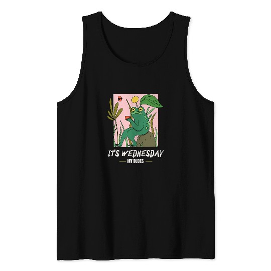 Frog Pet Mens It Is Wednesday My Dudes s as Frog Meme Lover Tank Tops