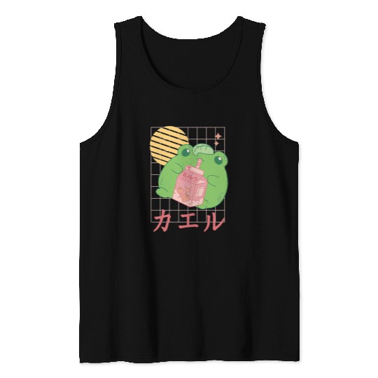 Frog Pet Strawberry Milk Frog Tank Tops