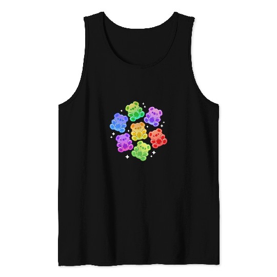 Bear Pet Aesthetic Kawaii Cute Rainbow Gummy Bear Tank Tops