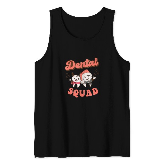 dentists Job Christmas Dental Squad Retro dentistsl Crew Group CoWorkers Tank Tops