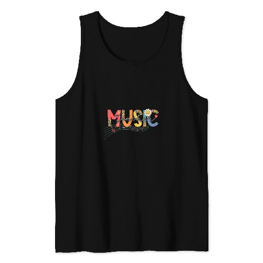 groovy music teacher team teacher back to school Tank Tops