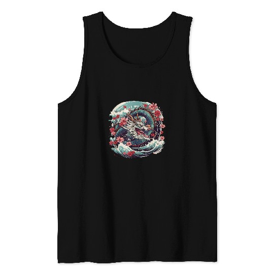 Dragon Pet Magnificent Japanese Dragon Graphic Tank Tops
