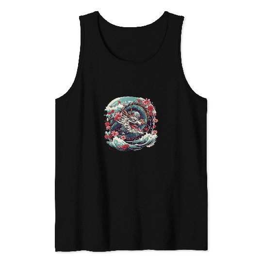 Dragon Pet Magnificent Japanese Dragon Graphic Tank Tops