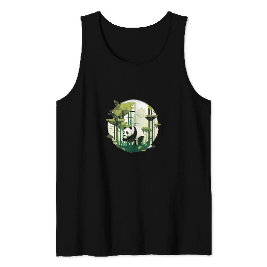 Panda Pet Empathy Kawaii and Caring in Chinese Forest Tank Tops